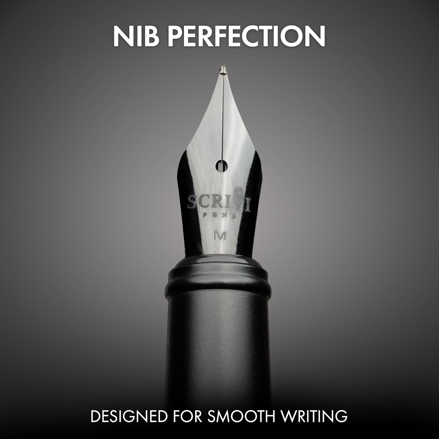 image:imageSCRIVI PENS Luxury Fountain Pen SetRed Fountain Pens for Writing Smooth Extra Fine Nib Includes Refillable Ink Converter 5 Ink Cartridges Black amp Blue Gift Box Elegant CalligraphyBlack