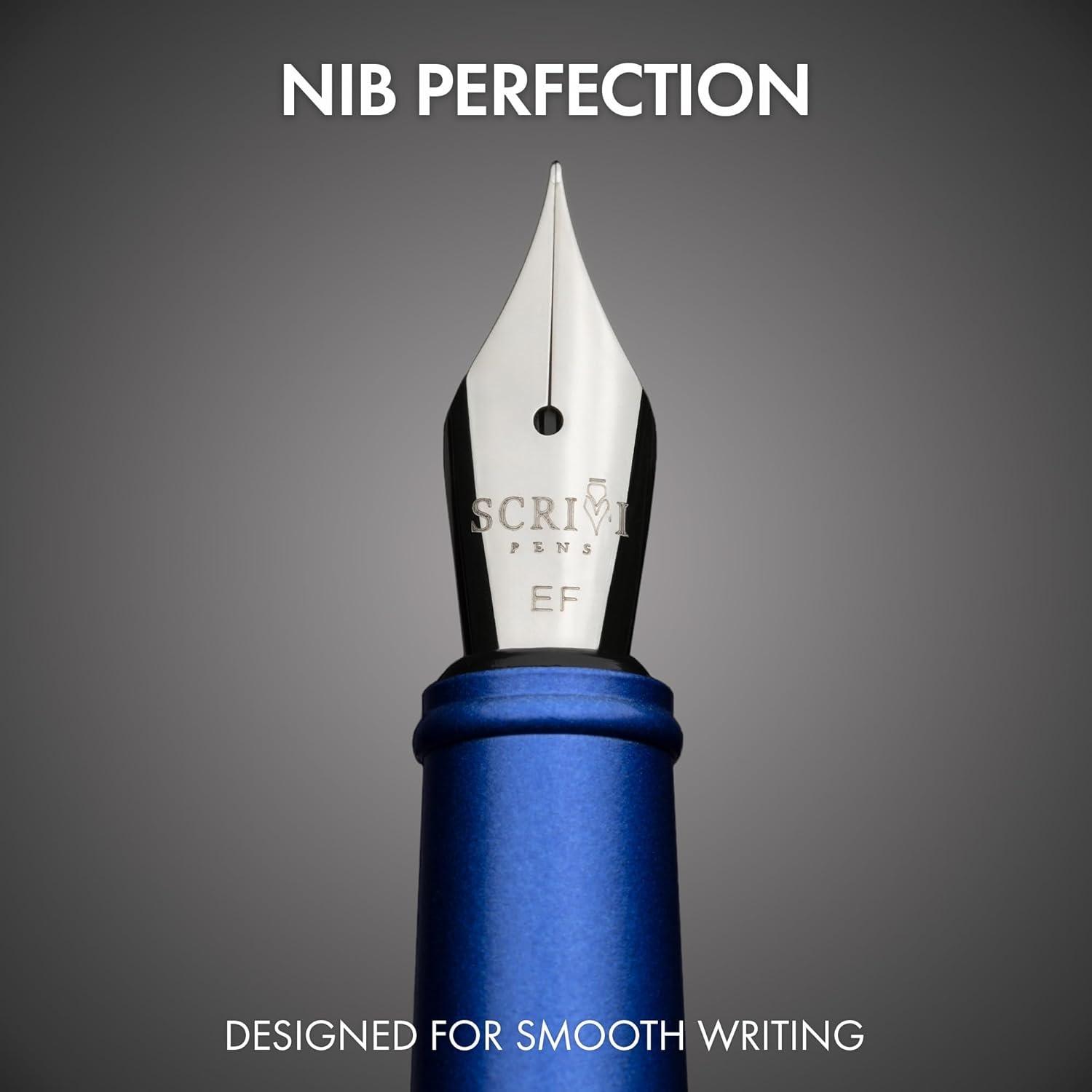 image:imageSCRIVI PENS Luxury Fountain Pen SetRed Fountain Pens for Writing Smooth Extra Fine Nib Includes Refillable Ink Converter 5 Ink Cartridges Black amp Blue Gift Box Elegant CalligraphyBlue