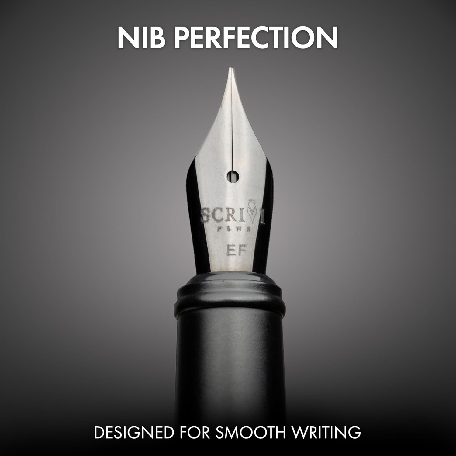 image:imageSCRIVI PENS Luxury Fountain Pen SetRed Fountain Pens for Writing Smooth Extra Fine Nib Includes Refillable Ink Converter 5 Ink Cartridges Black amp Blue Gift Box Elegant CalligraphyBlack