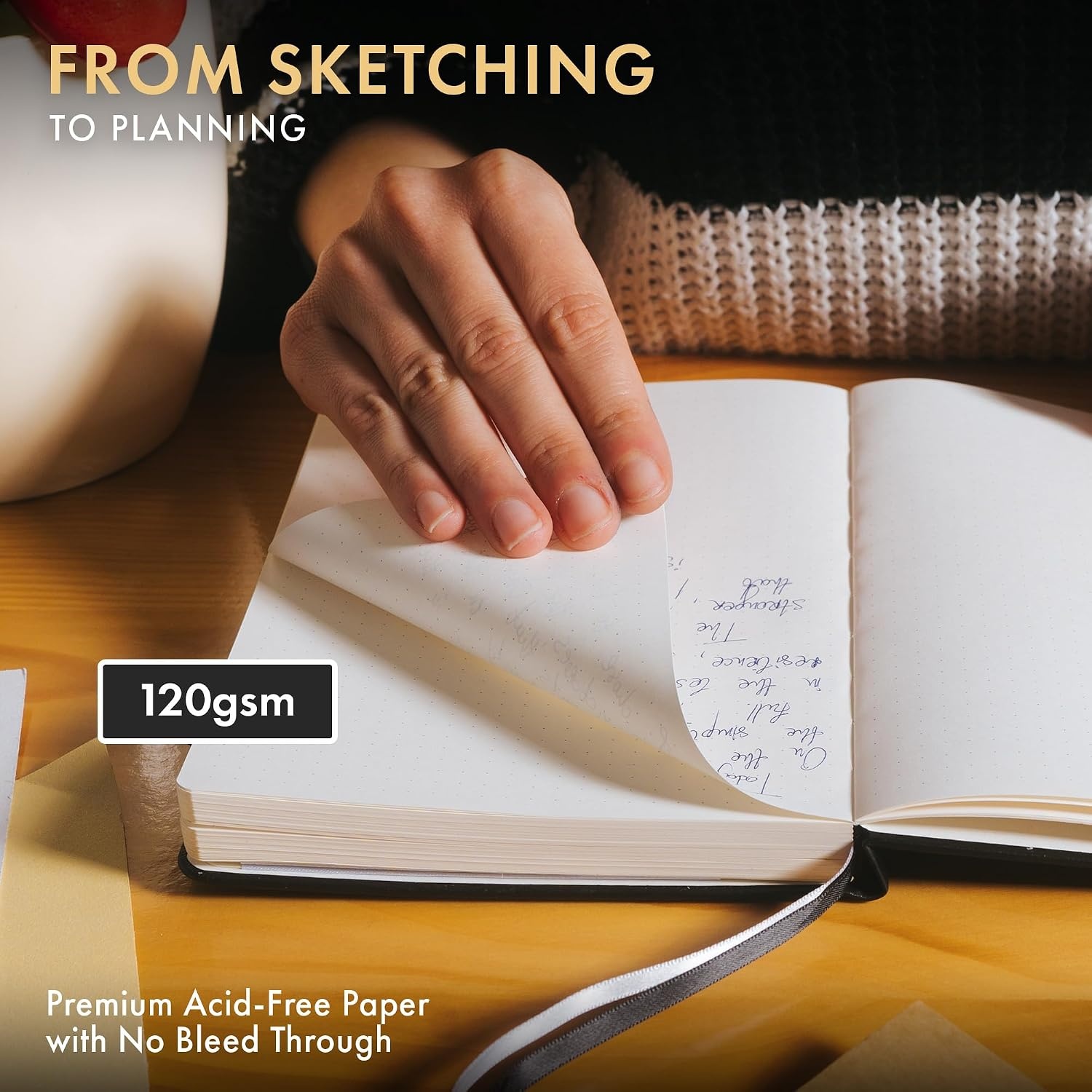 image:imageWordsworth amp Black A5 Bullet Dotted Journal 216 Dotted Pages Hardcover Grid Dot Leather 120 GSM PaperJournaling Notebook for Work amp SketchingJournals for WomenMenGifts Box Included TurquoiseBlack