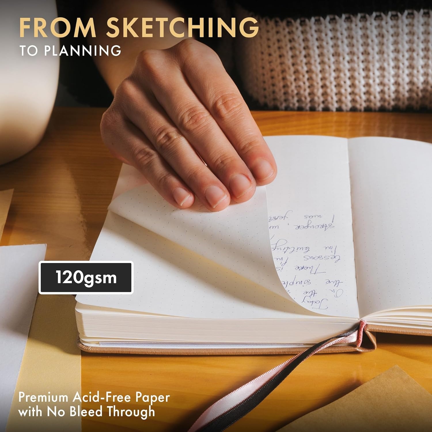 image:imageWordsworth amp Black A5 Bullet Dotted Journal 216 Dotted Pages Hardcover Grid Dot Leather 120 GSM PaperJournaling Notebook for Work amp SketchingJournals for WomenMenGifts Box Included TurquoiseRose Gold