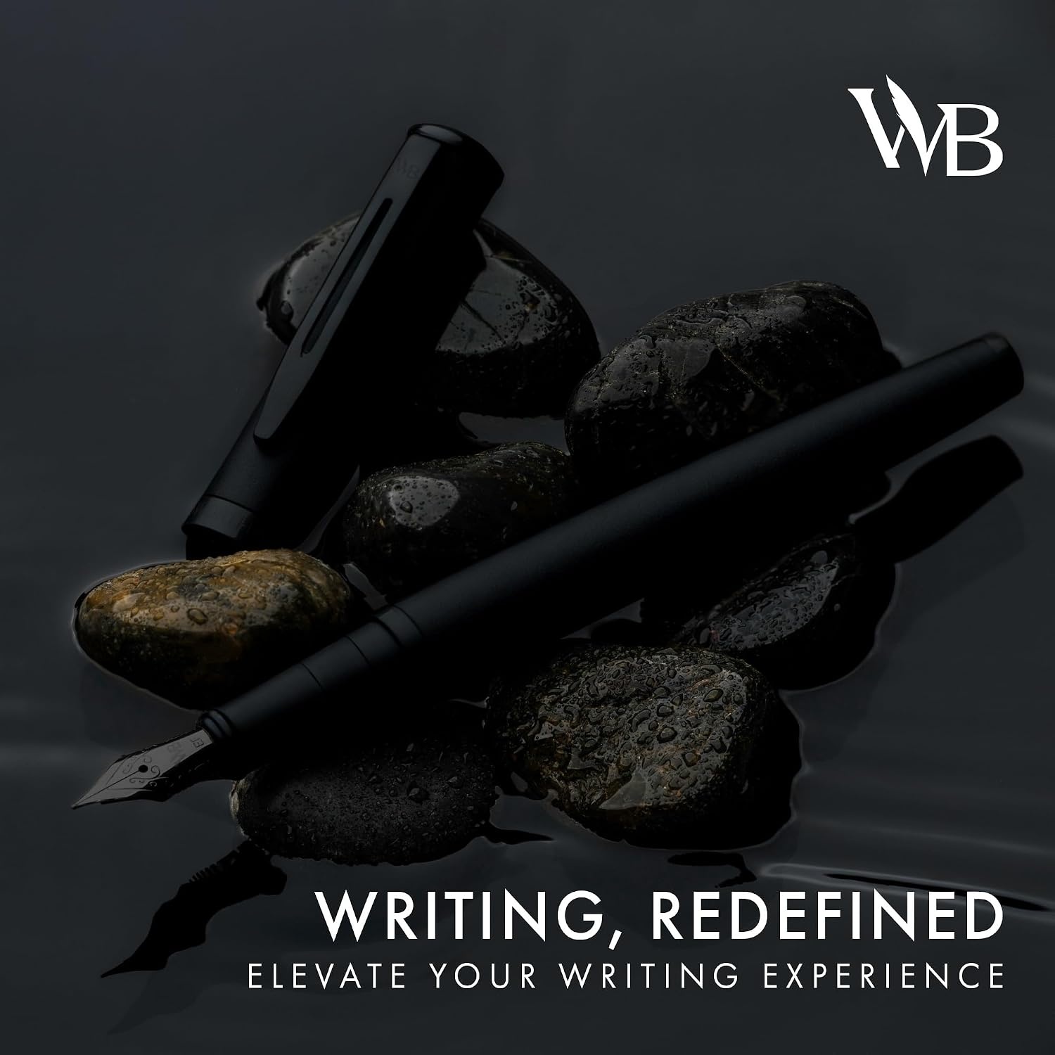 image:imageWordsworth amp Black Fountain Pen Set 18K Gilded Medium Nib Includes 24 Pack Ink Cartridges Ink Refill Converter amp Gift Pouch Gold Finish Calligraphy Imperial Blue Perfect for Men amp WomenAll Black
