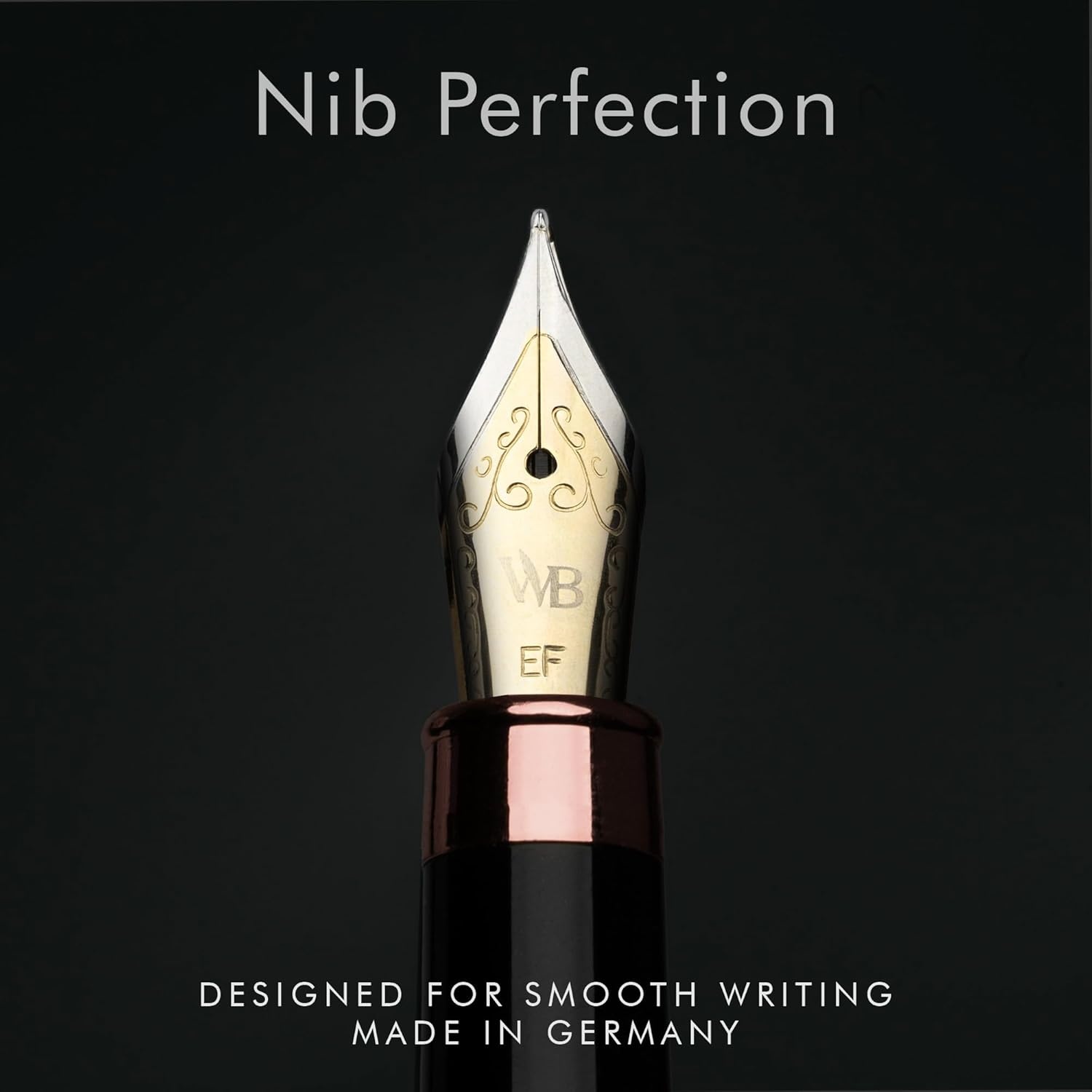 image:imageWordsworth amp Black Fountain Pen Set Luxury Bamboo Wood Medium Nib Gift Case Includes 6 Ink Cartridges Ink Refill Converter Journaling Calligraphy Drawing Smooth Writing Cherry WoodViolet Wood