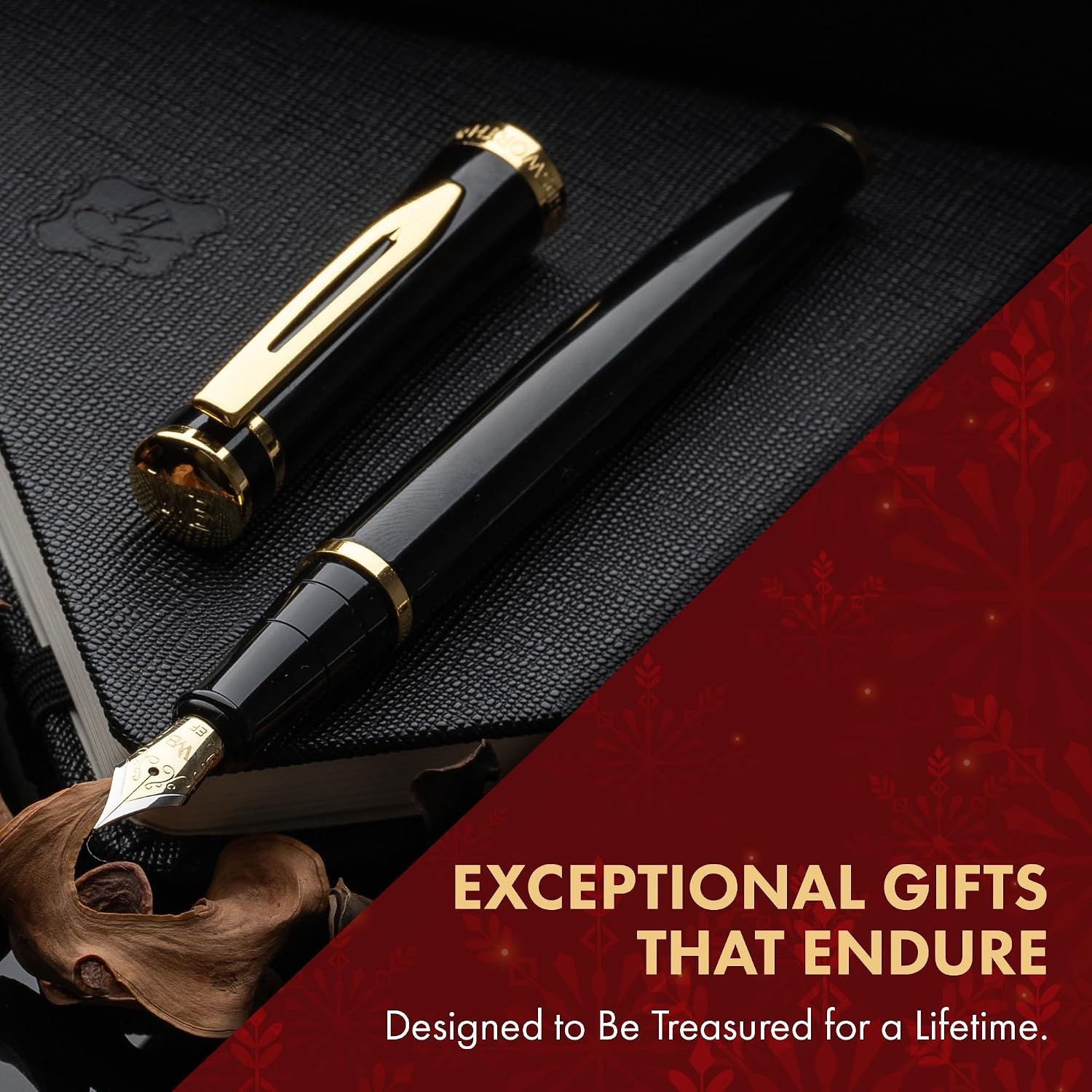 image:imageWordsworth amp Black Fountain Pen Set Medium Nib Includes 24 Ink Cartridges and Ink Refill Converter Gift Case Journaling Calligraphy Smooth Writing Pens Black Chrome Perfect for Men and WomenHot Pink