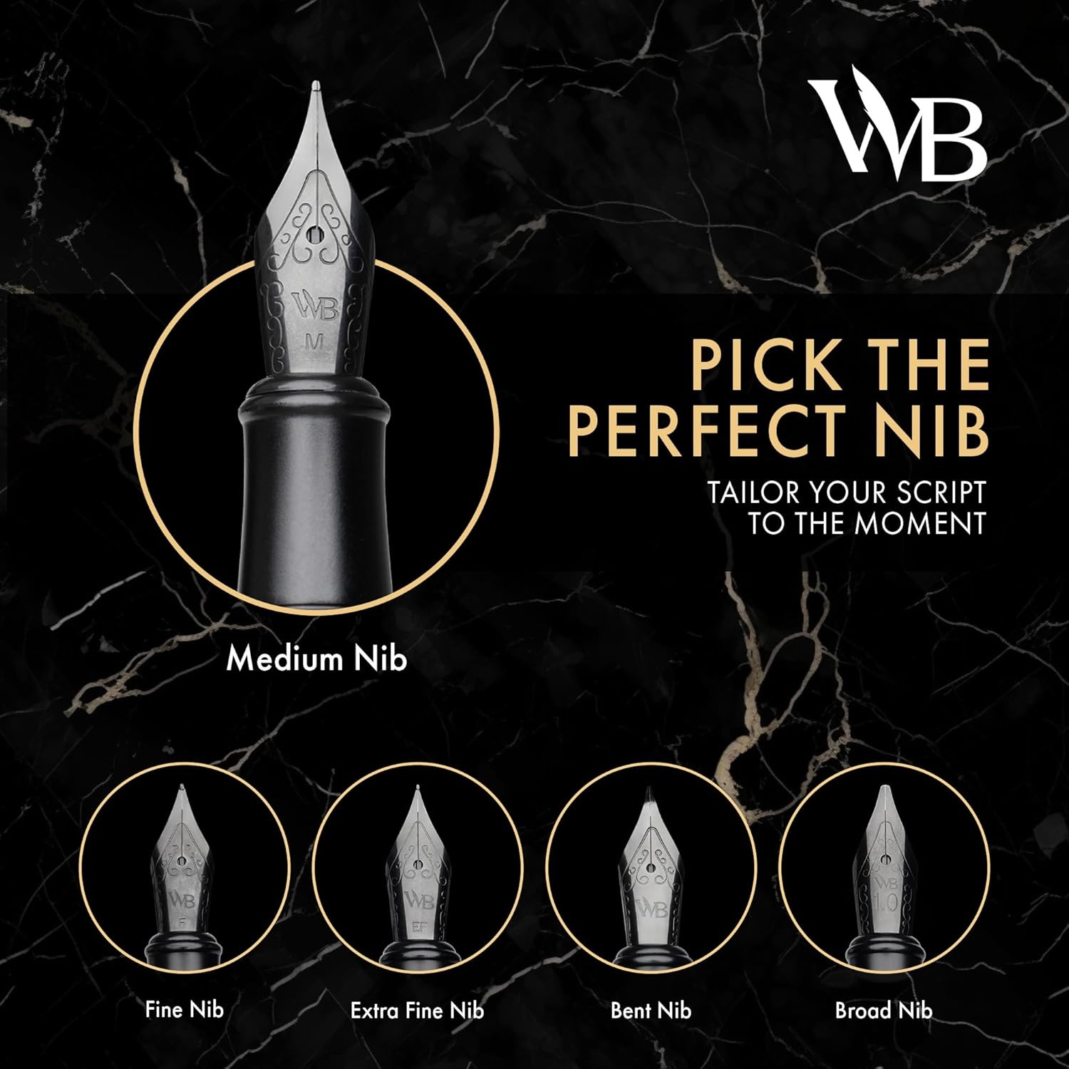 image:imageWordsworth amp Black Fountain Pen Set Medium Nib Includes 24 Ink Cartridges and Ink Refill Converter Gift Case Journaling Calligraphy Smooth Writing Pens Black Chrome Perfect for Men and WomenAll Black