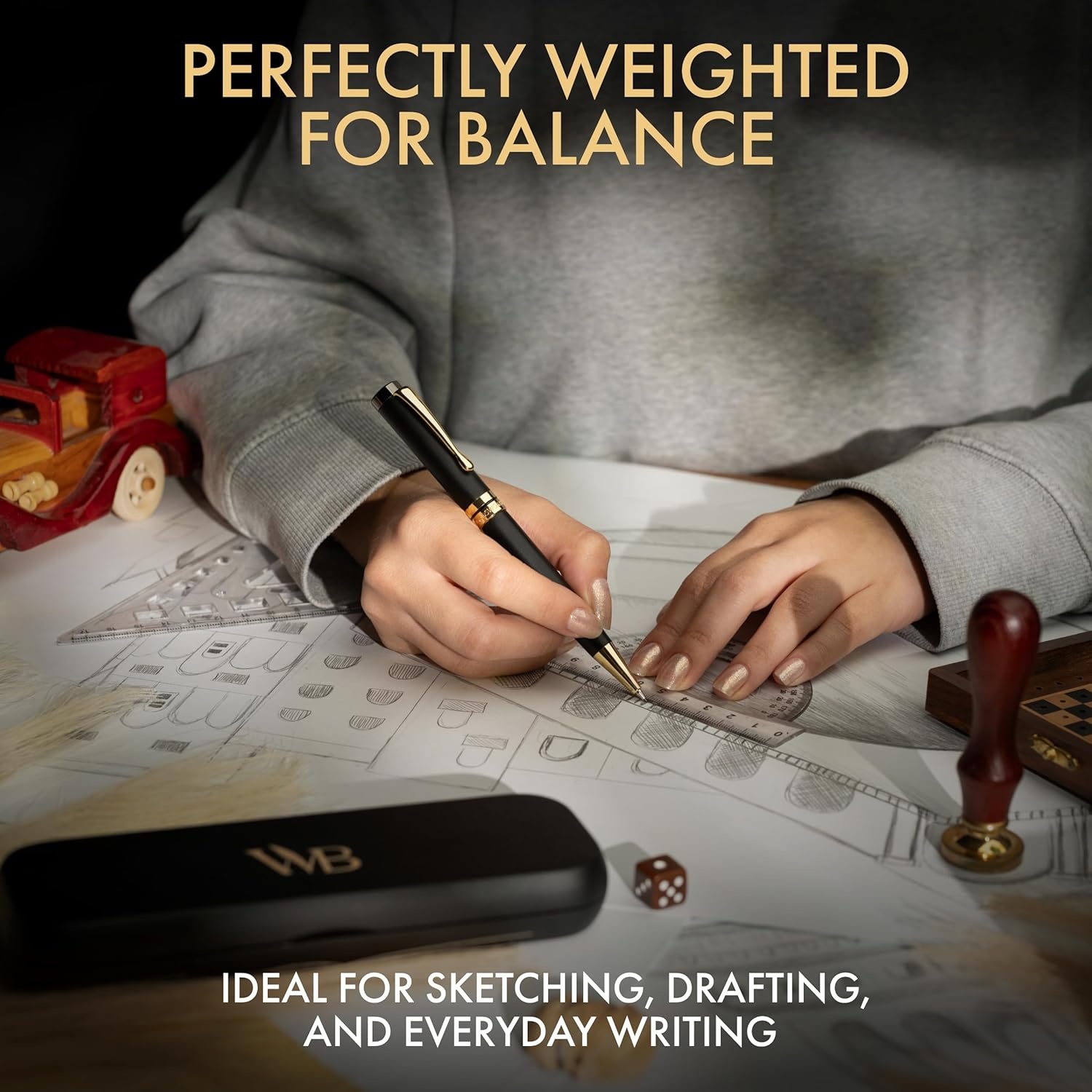 image:imageWordsworth amp Black Luxury Bamboo Mechanical Pencil Set 07mm Precision Twist Advance Writing Drafting amp Sketching for Architects amp Engineers 20 HB Led Pencils 07mm Pack Gift Box RosewoodBlack Wood
