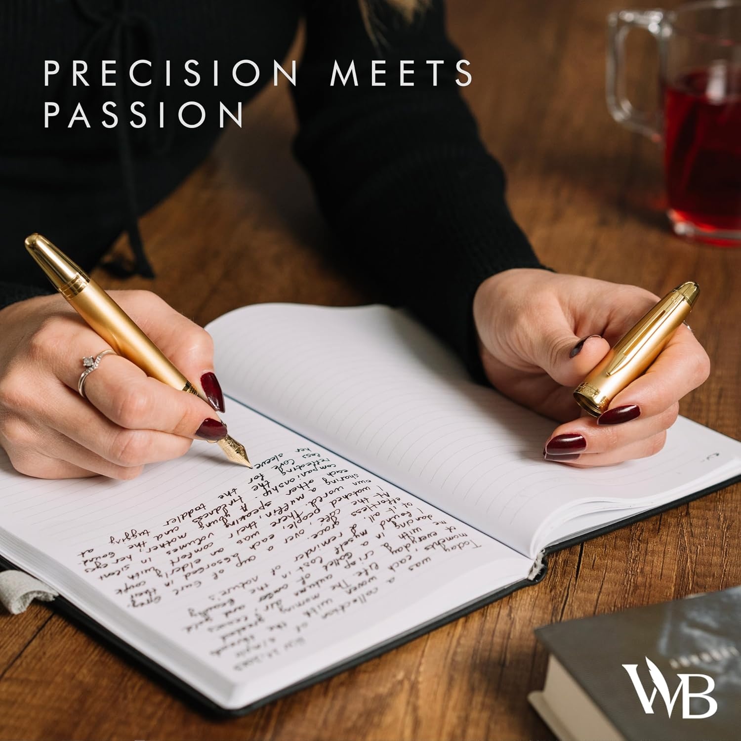 image:imageWordsworth amp Black Majesti Fountain PenBlack Checked Luxury Case Stainless Steel Medium Nib Ink Cartridges Refillable Ink ConverterCalligraphy PenBest Business Gift Set for Men amp WomenStunning Gold
