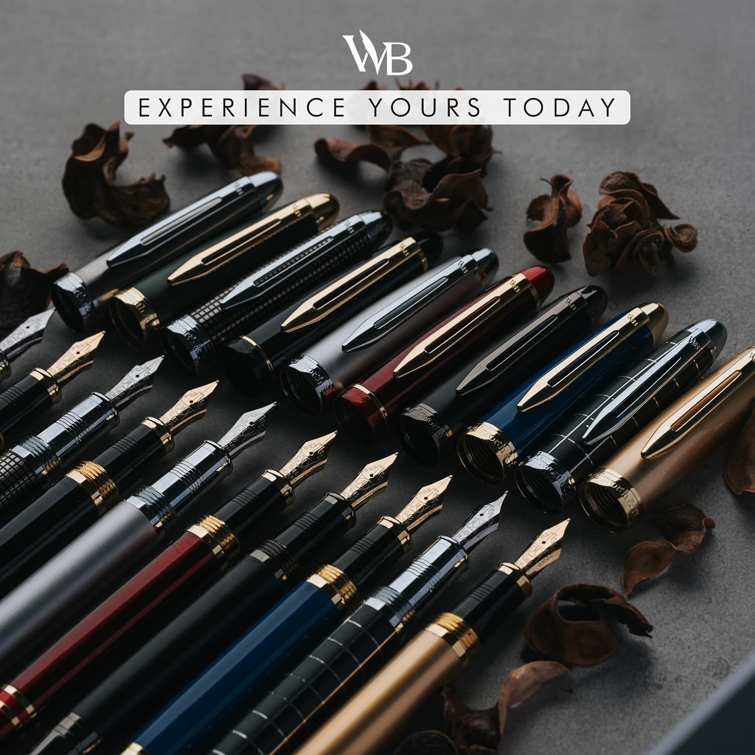 image:imageWordsworth amp Black Majesti Fountain PenBlack Checked Luxury Case Stainless Steel Medium Nib Ink Cartridges Refillable Ink ConverterCalligraphy PenBest Business Gift Set for Men amp WomenStunning Gold