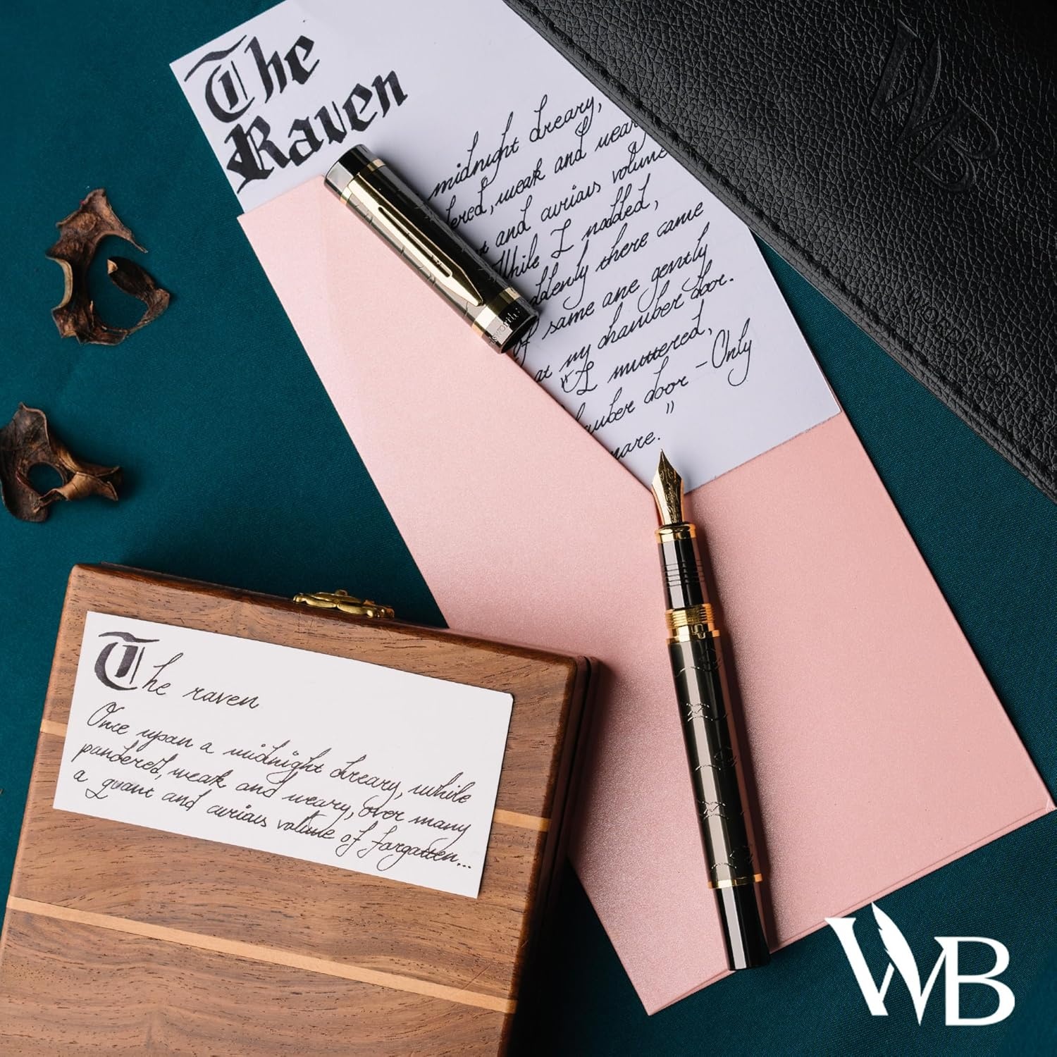 image:imageWordsworth amp Black Primori Fountain Pen Set Blue Gold Medium Nib Gift Case 24 Ink Cartridges Refill Converter Manual Smooth Writing Left amp Right HandedGunmetal Gold