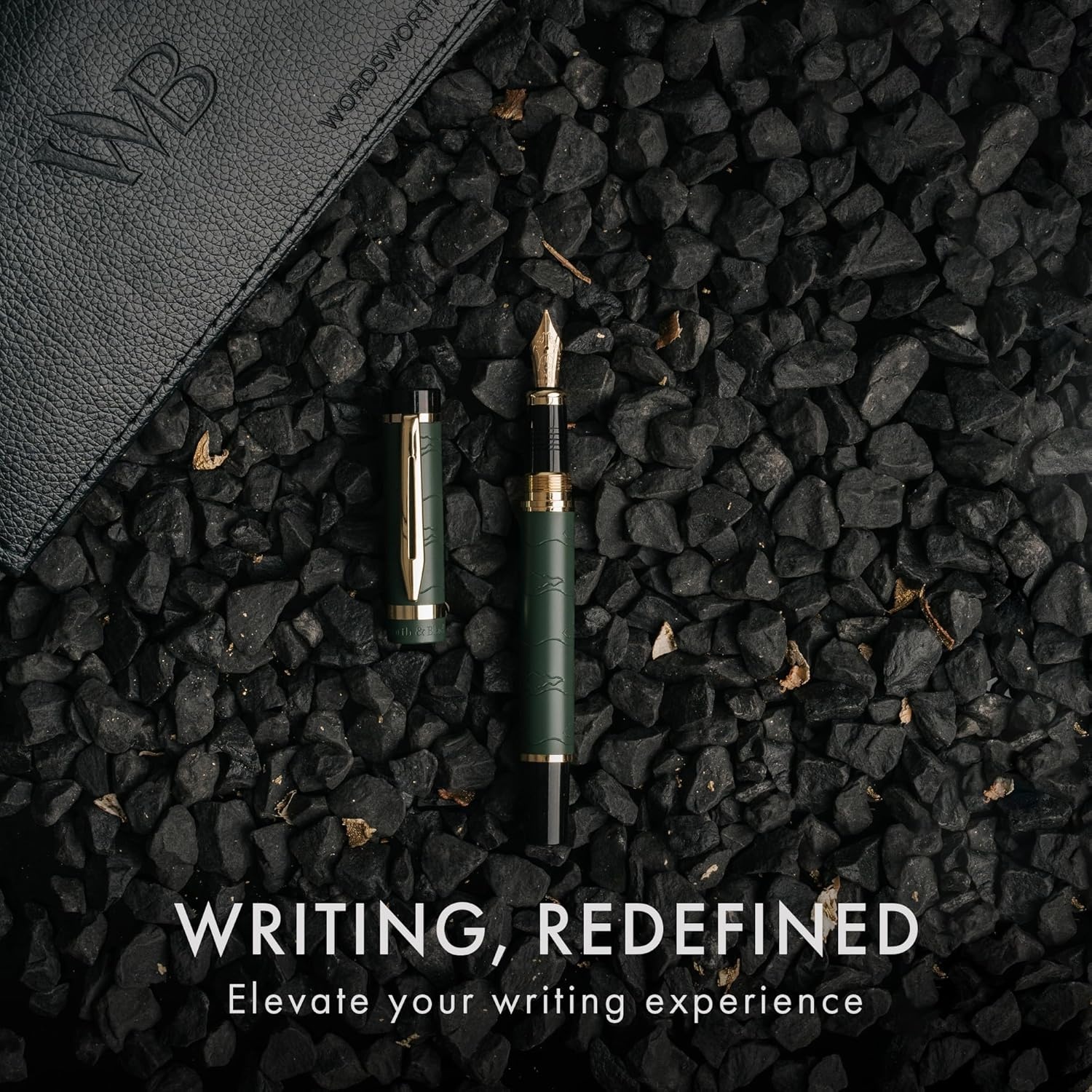 image:imageWordsworth amp Black Primori Fountain Pen Set Blue Gold Medium Nib Gift Case 24 Ink Cartridges Refill Converter Manual Smooth Writing Left amp Right HandedGreen Gold