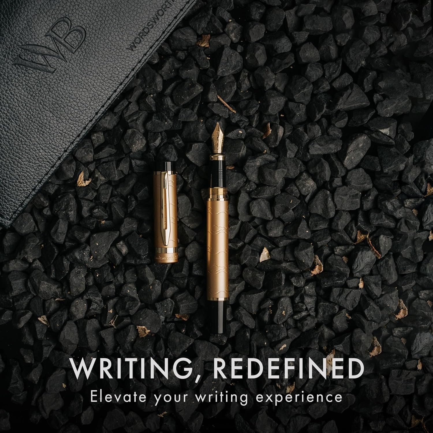image:imageWordsworth amp Black Primori Fountain Pen Set Red Gold Medium Nib Gift Case 24 Ink Cartridges Refill Converter Manual Journaling Calligraphy Smooth Writing Pens Left and Right HandedStunning Gold