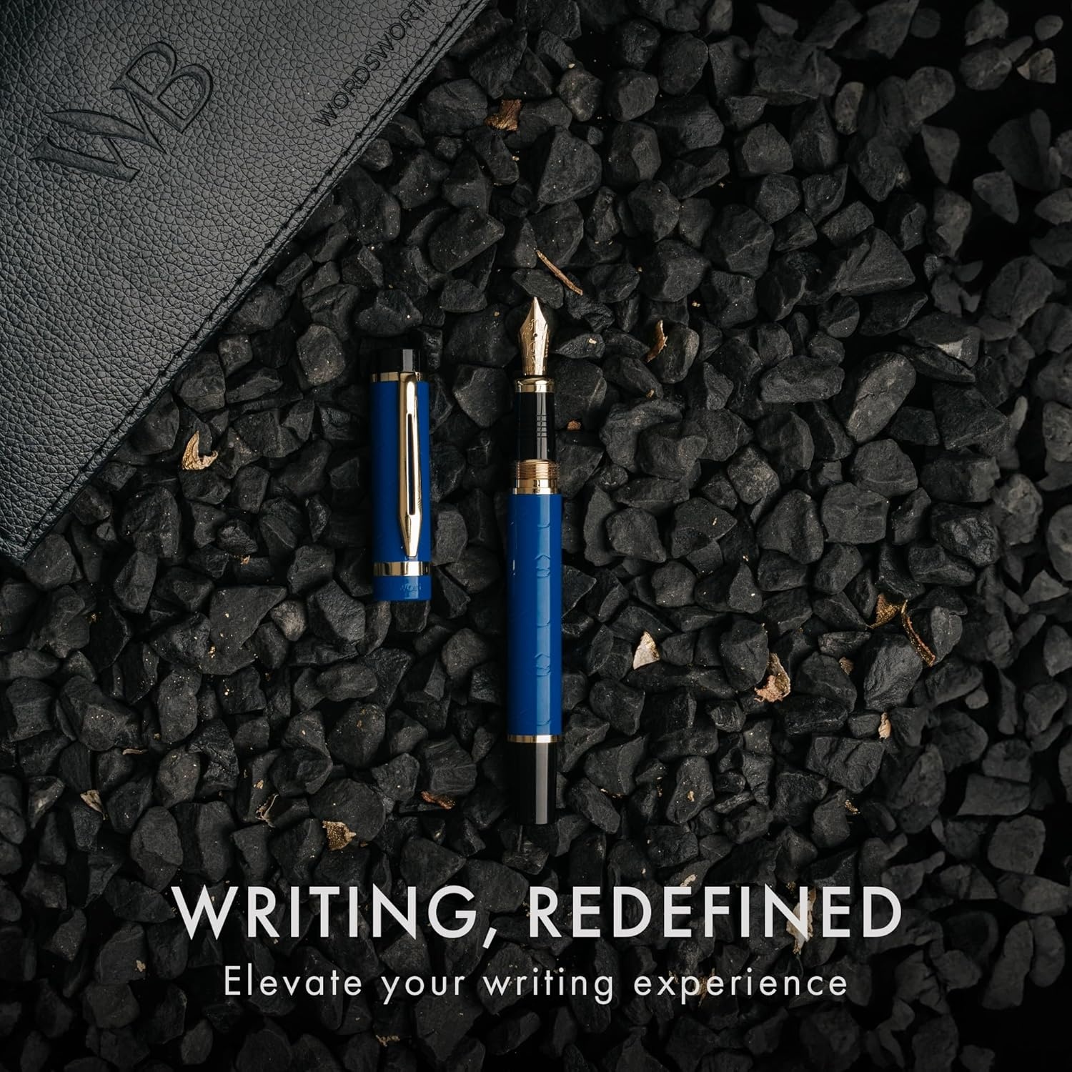 image:imageWordsworth amp Black Primori Fountain Pen Set Red Gold Medium Nib Gift Case 24 Ink Cartridges Refill Converter Manual Journaling Calligraphy Smooth Writing Pens Left and Right HandedBlue Gold