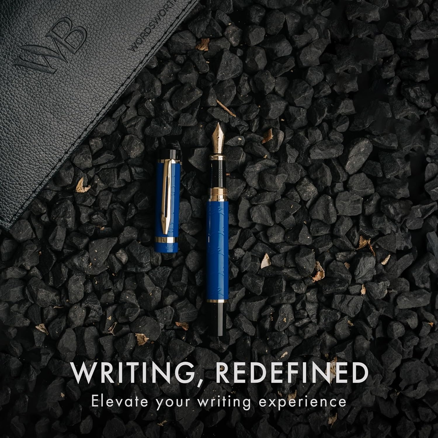 image:imageWordsworth amp Black Primori Fountain Pen Set Red Gold Medium Nib Gift Case 24 Ink Cartridges Refill Converter Manual Journaling Calligraphy Smooth Writing Pens Left and Right HandedBlue Gold