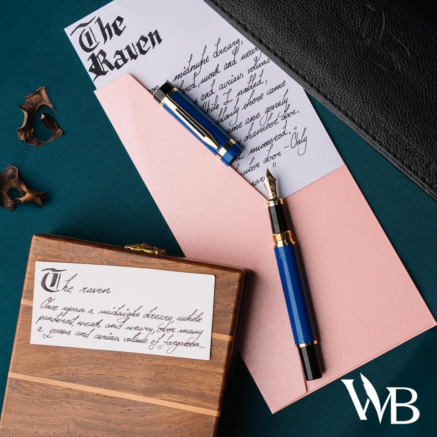 image:imageWordsworth amp Black Primori Fountain Pen Set Red Gold Medium Nib Gift Case 24 Ink Cartridges Refill Converter Manual Journaling Calligraphy Smooth Writing Pens Left and Right HandedBlue Gold