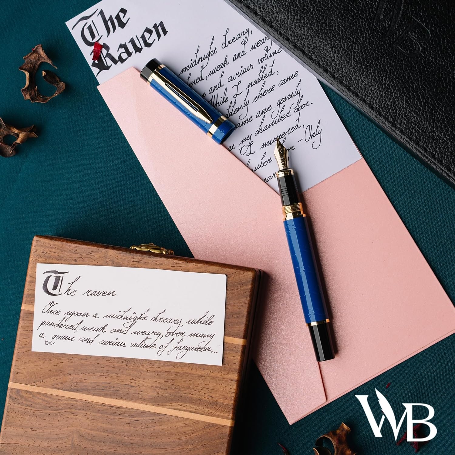 image:imageWordsworth amp Black Primori Fountain Pen Set Red Gold Medium Nib Gift Case 24 Ink Cartridges Refill Converter Manual Journaling Calligraphy Smooth Writing Pens Left and Right HandedBlue Gold