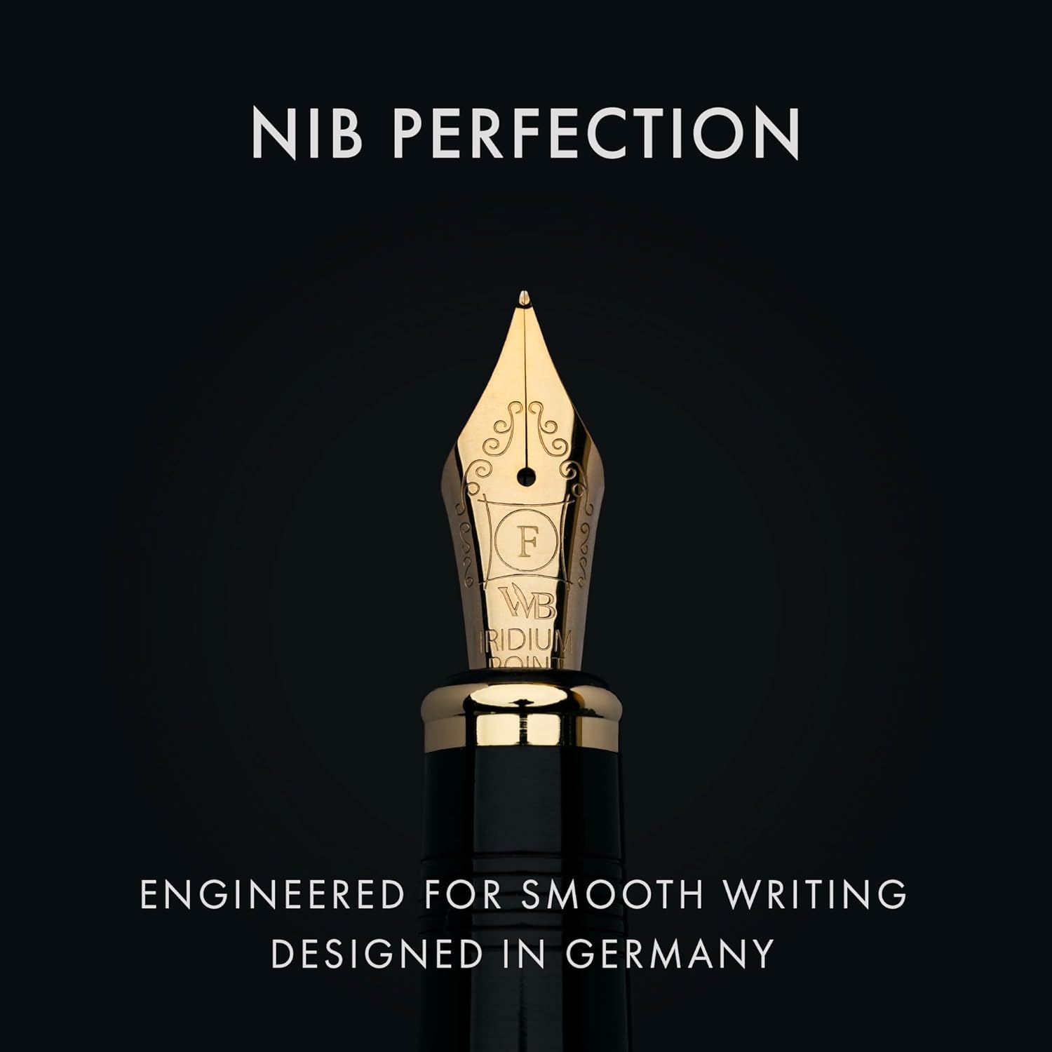 image:imageWordsworth amp Black Primori Fountain Pen Set Red Gold Medium Nib Gift Case 24 Ink Cartridges Refill Converter Manual Journaling Calligraphy Smooth Writing Pens Left and Right HandedBlack Gold