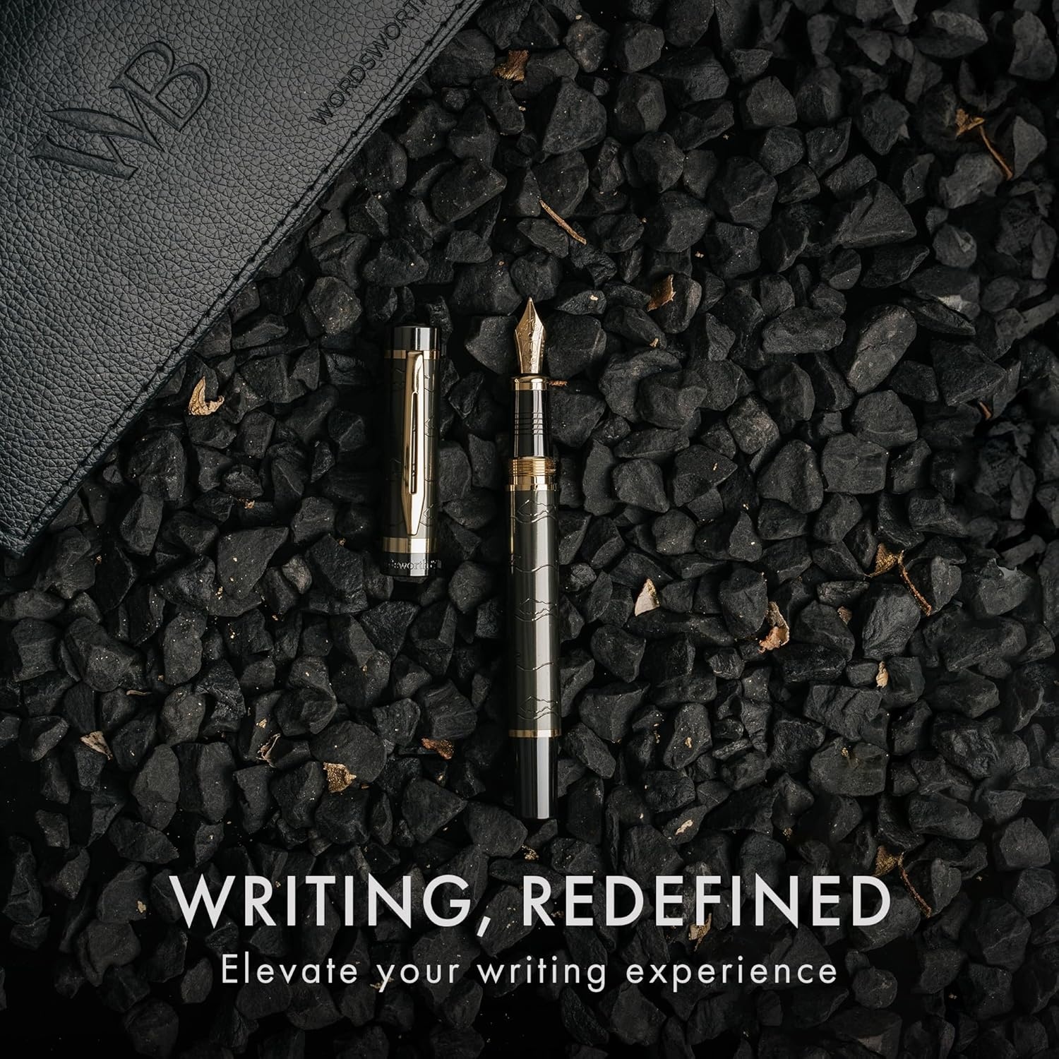 image:imageWordsworth amp Black Primori Fountain Pen Set Red Gold Medium Nib Gift Case 24 Ink Cartridges Refill Converter Manual Journaling Calligraphy Smooth Writing Pens Left and Right HandedGunmetal Gold