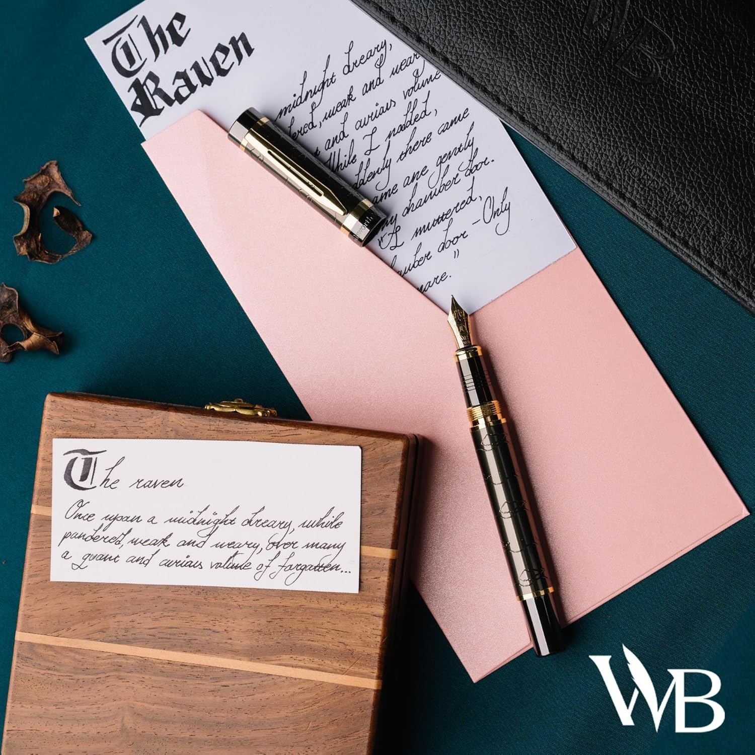 image:imageWordsworth amp Black Primori Fountain Pen Set Red Gold Medium Nib Gift Case 24 Ink Cartridges Refill Converter Manual Journaling Calligraphy Smooth Writing Pens Left and Right HandedGunmetal Gold
