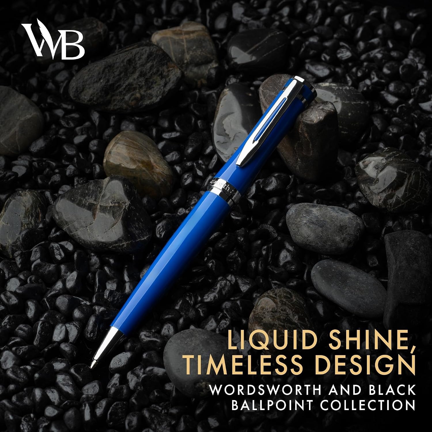 image:imageWordsworth and Black Ballpoint Pen Black Lacquer Stunning Luxury Pen Chrome Finish Ink Refill Best Gift Set for Men amp Women Refillable Elegant Nice Pens Fine PointImperial Blue Chrome