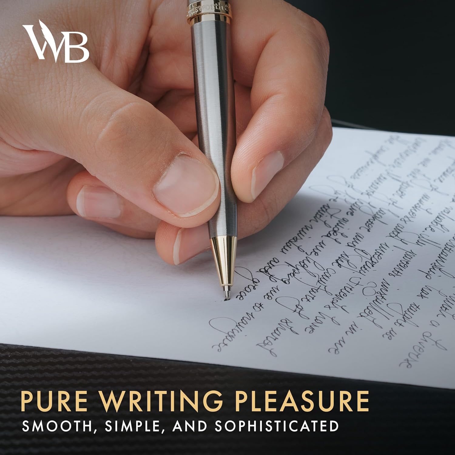 image:imageWordsworth and Black Ballpoint Pen Black Lacquer Stunning Luxury Pen Chrome Finish Ink Refill Best Gift Set for Men amp Women Refillable Elegant Nice Pens Fine PointSilver Gold
