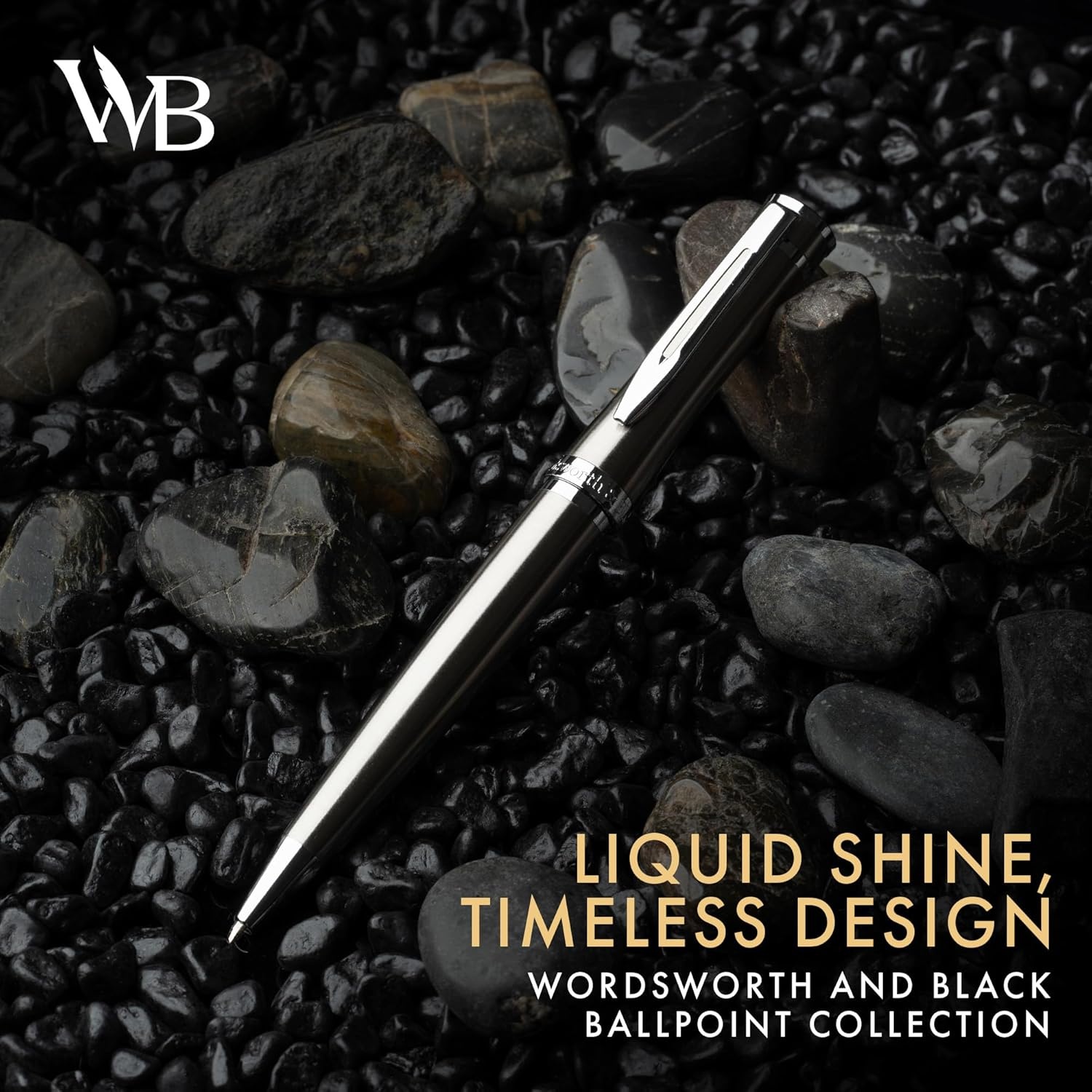 image:imageWordsworth and Black Ballpoint Pen Black Lacquer Stunning Luxury Pen Chrome Finish Ink Refill Best Gift Set for Men amp Women Refillable Elegant Nice Pens Fine PointSilver Chrome