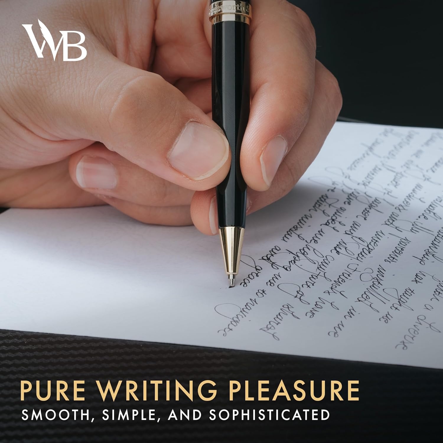 image:imageWordsworth and Black Ballpoint Pen Black Lacquer Stunning Luxury Pen Chrome Finish Ink Refill Best Gift Set for Men amp Women Refillable Elegant Nice Pens Fine PointBlack Gold