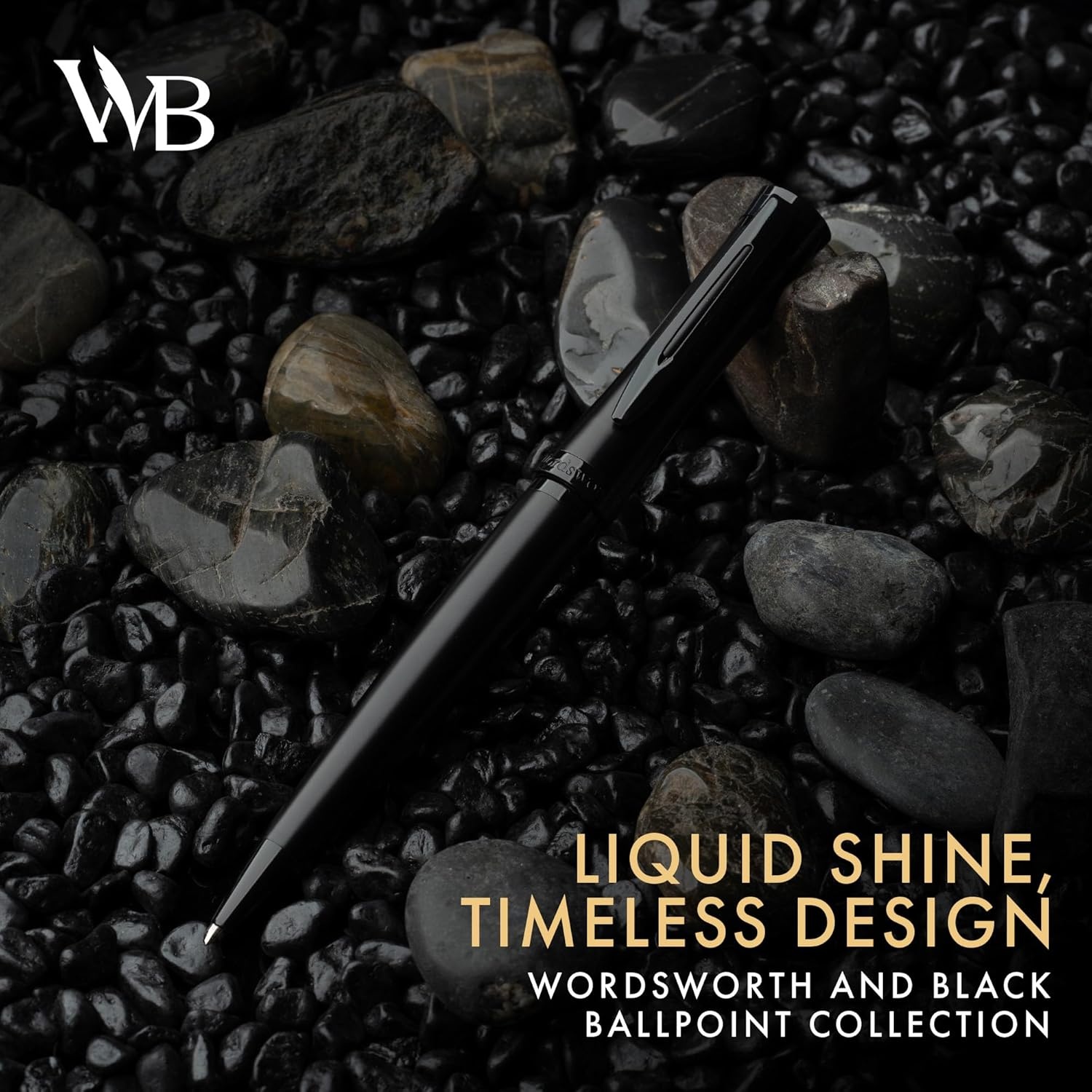 image:imageWordsworth and Black Ballpoint Pen Black Lacquer Stunning Luxury Pen Chrome Finish Ink Refill Best Gift Set for Men amp Women Refillable Elegant Nice Pens Fine PointAll Black