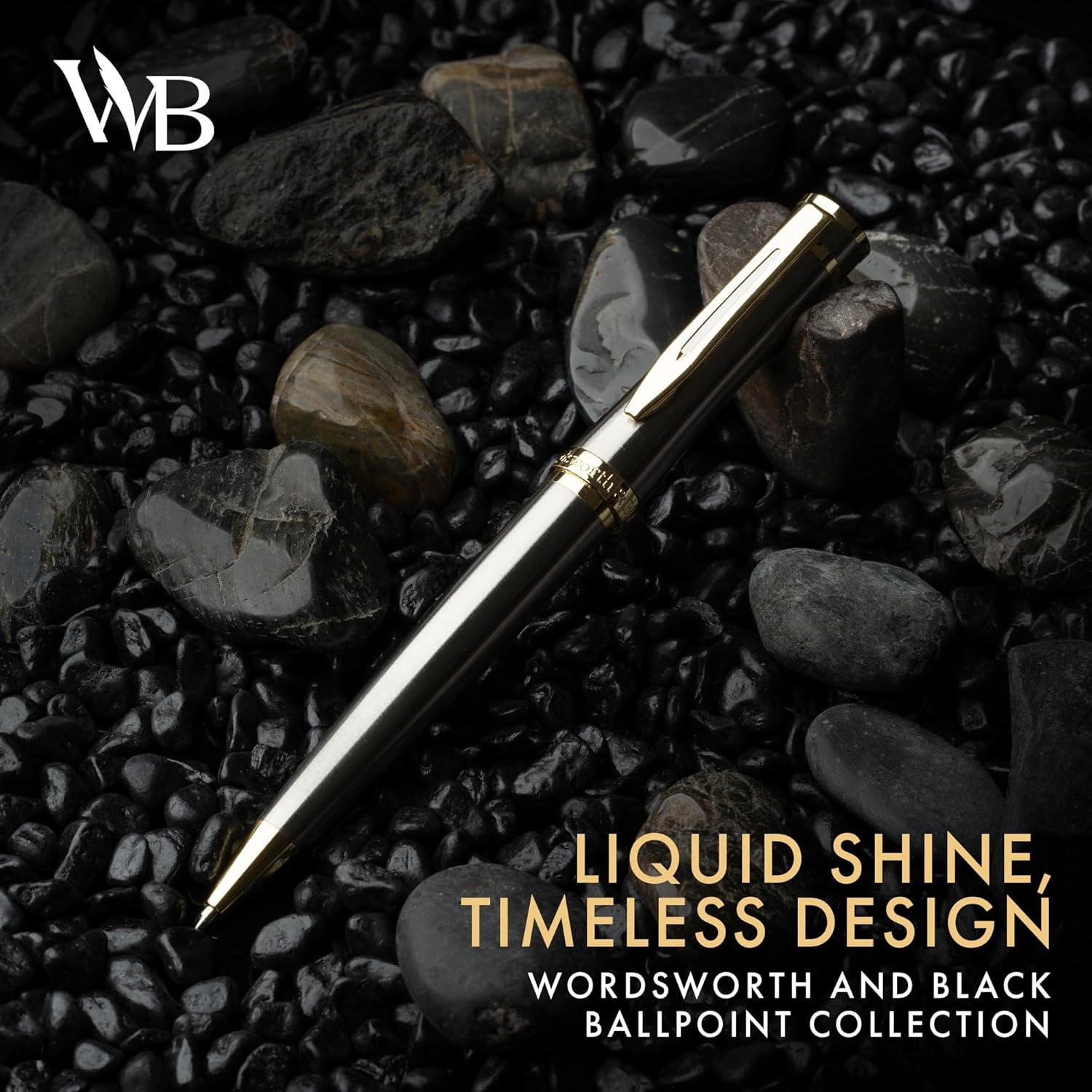 image:imageWordsworth and Black Ballpoint Pen Black Lacquer Stunning Luxury Pen Chrome Finish Ink Refill Best Gift Set for Men amp Women Refillable Elegant Nice Pens Fine PointSilver Gold