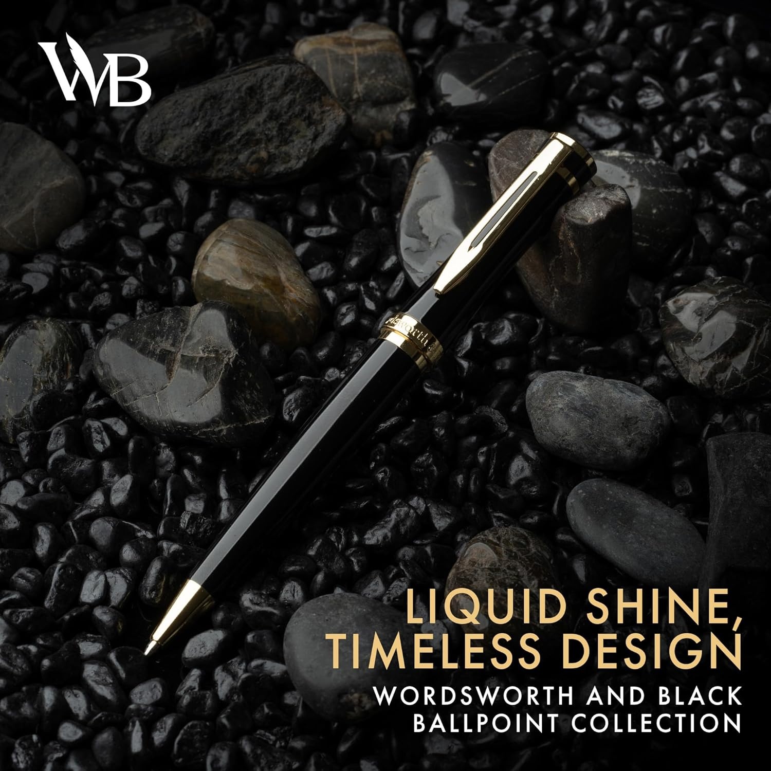 image:imageWordsworth and Black Ballpoint Pen Black Lacquer Stunning Luxury Pen Chrome Finish Ink Refill Best Gift Set for Men amp Women Refillable Elegant Nice Pens Fine PointBlack Gold