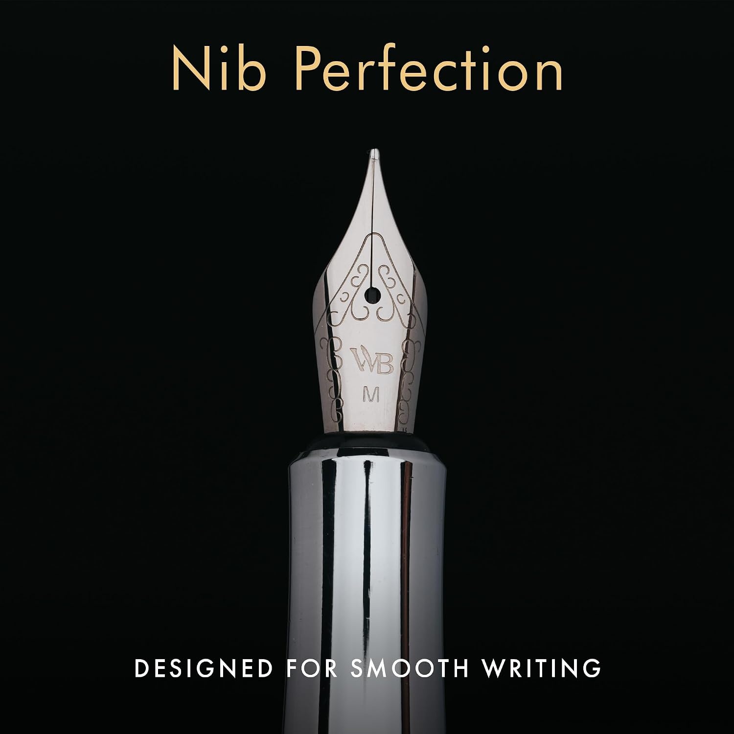 image:imageWordsworth and Black Fountain Pen Mini EDC Luxury Black Heavy Pocket Pen Chrome Finish Medium Nib 6 Ink Cartridges Ink Converter Travel Refillable Writing Pen Gift Set Men amp WomenSilver Chrome