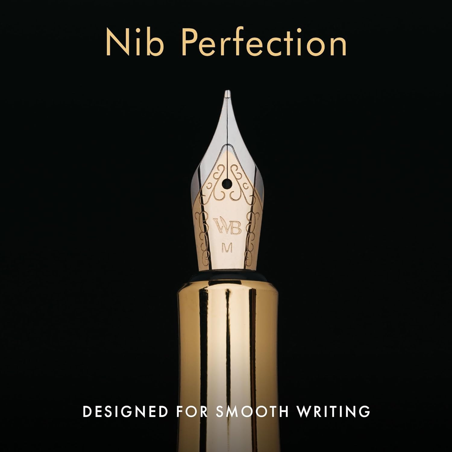 image:imageWordsworth and Black Fountain Pen Mini EDC Luxury Black Heavy Pocket Pen Chrome Finish Medium Nib 6 Ink Cartridges Ink Converter Travel Refillable Writing Pen Gift Set Men amp WomenGold