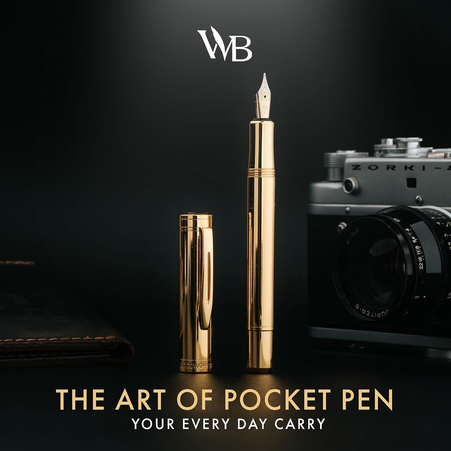 image:imageWordsworth and Black Fountain Pen Mini EDC Luxury Silver Heavy Pocket Pen Gold Finish Medium Nib 6 Ink Cartridges Ink Converter Travel Refillable Writing Pen Gift Set Men amp WomenGold