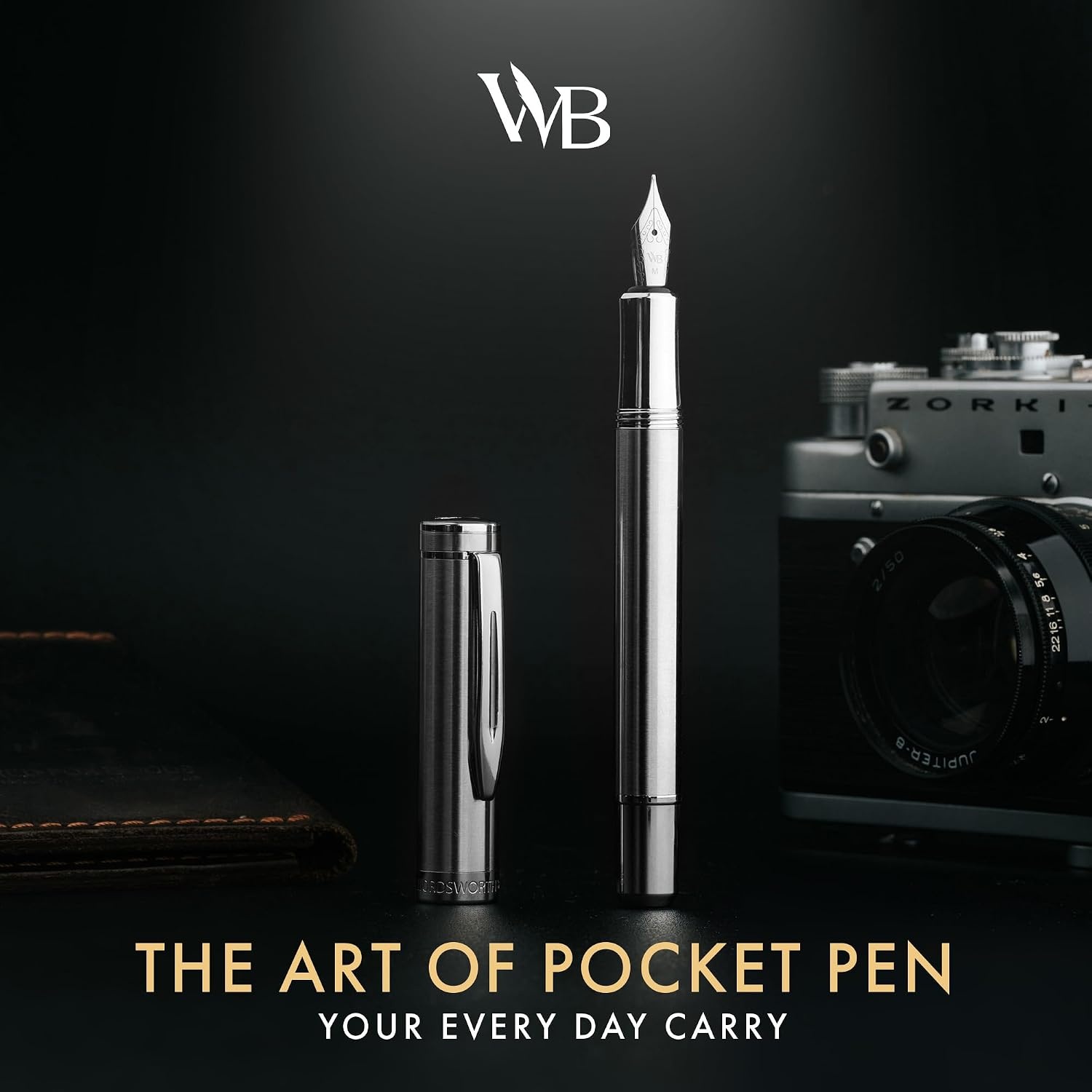 image:imageWordsworth and Black Fountain Pen Mini EDC Luxury Silver Heavy Pocket Pen Gold Finish Medium Nib 6 Ink Cartridges Ink Converter Travel Refillable Writing Pen Gift Set Men amp WomenSilver Chrome