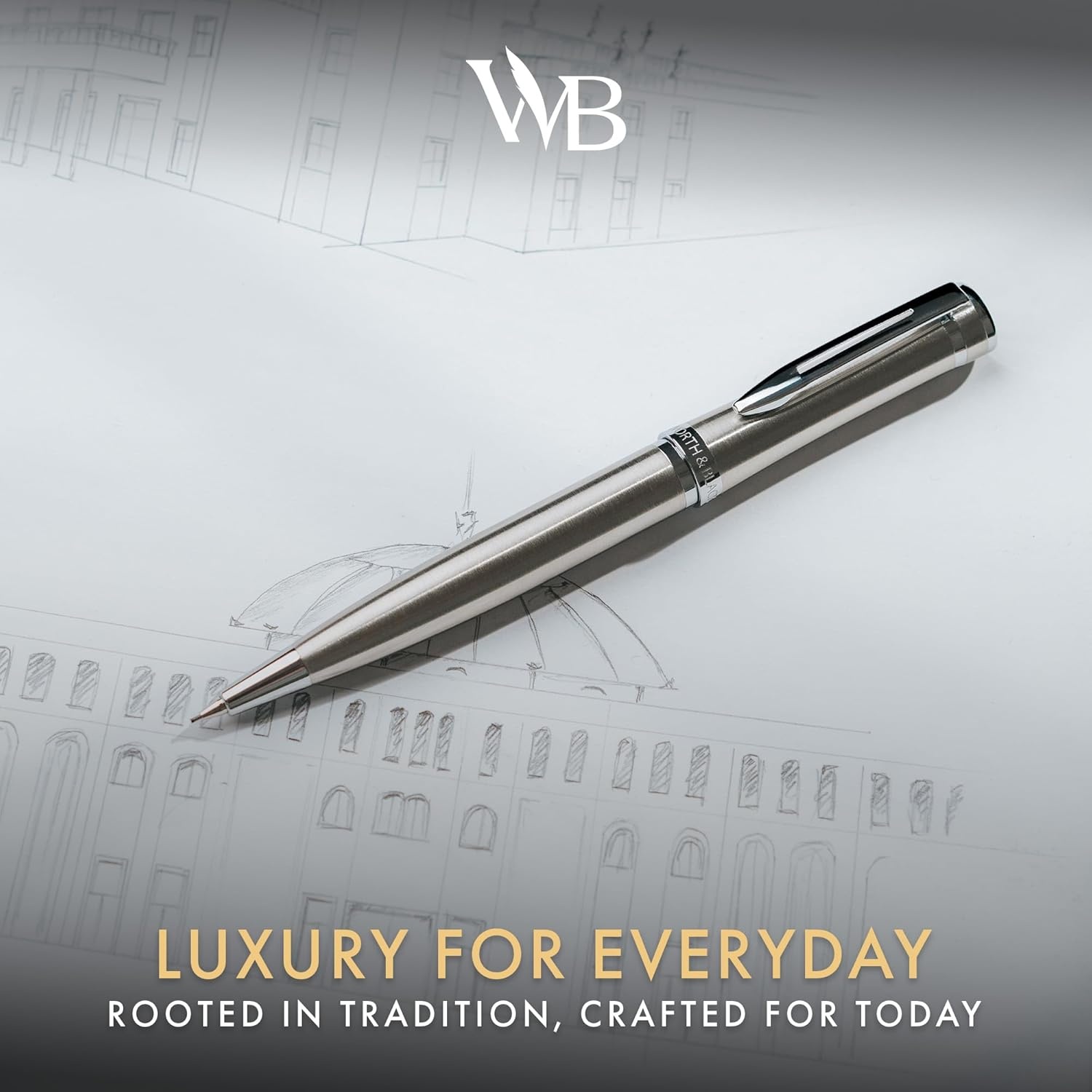 image:imageWordsworth and Black Mechanical Pencil Graphite Lead Stunning Luxury Metal Pencil Black Lacquer 24K Gold Finish 07mm Led Best Gift Set for Men amp Women Professional Executive Office PencilsSilver Chrome