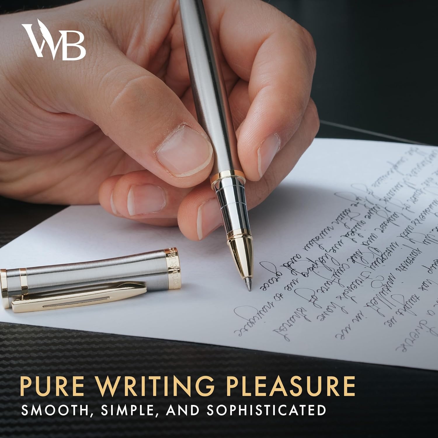 image:imageWordsworth and Black Rollerball Pen Luxury Pen Chrome Finish Red Lacquer Ink Refill Refillable Gift for Men amp Women Professional Writing Nice and Fancy Pens and for WorkSilver Gold