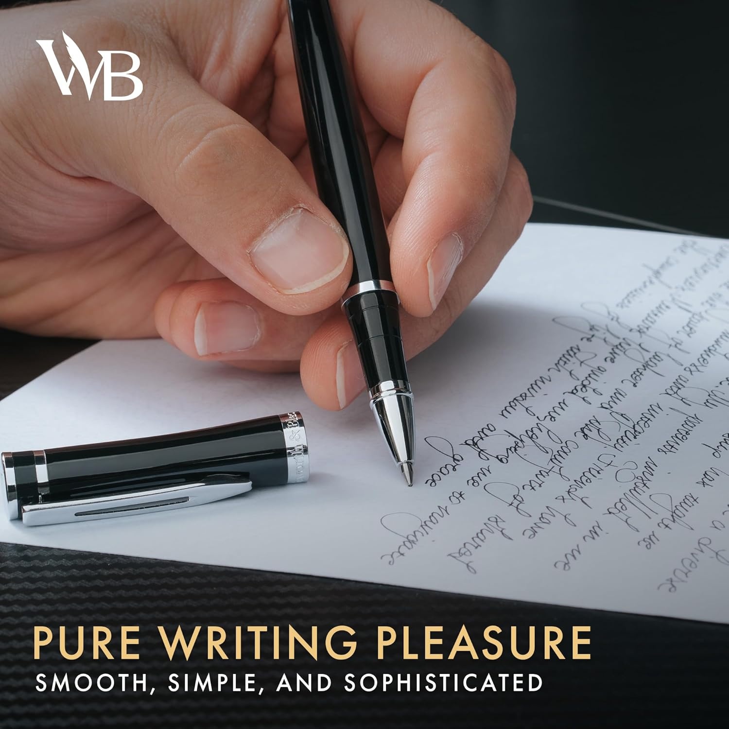 image:imageWordsworth and Black Rollerball Pen Luxury Pen Chrome Finish Red Lacquer Ink Refill Refillable Gift for Men amp Women Professional Writing Nice and Fancy Pens and for WorkBlack Chrome