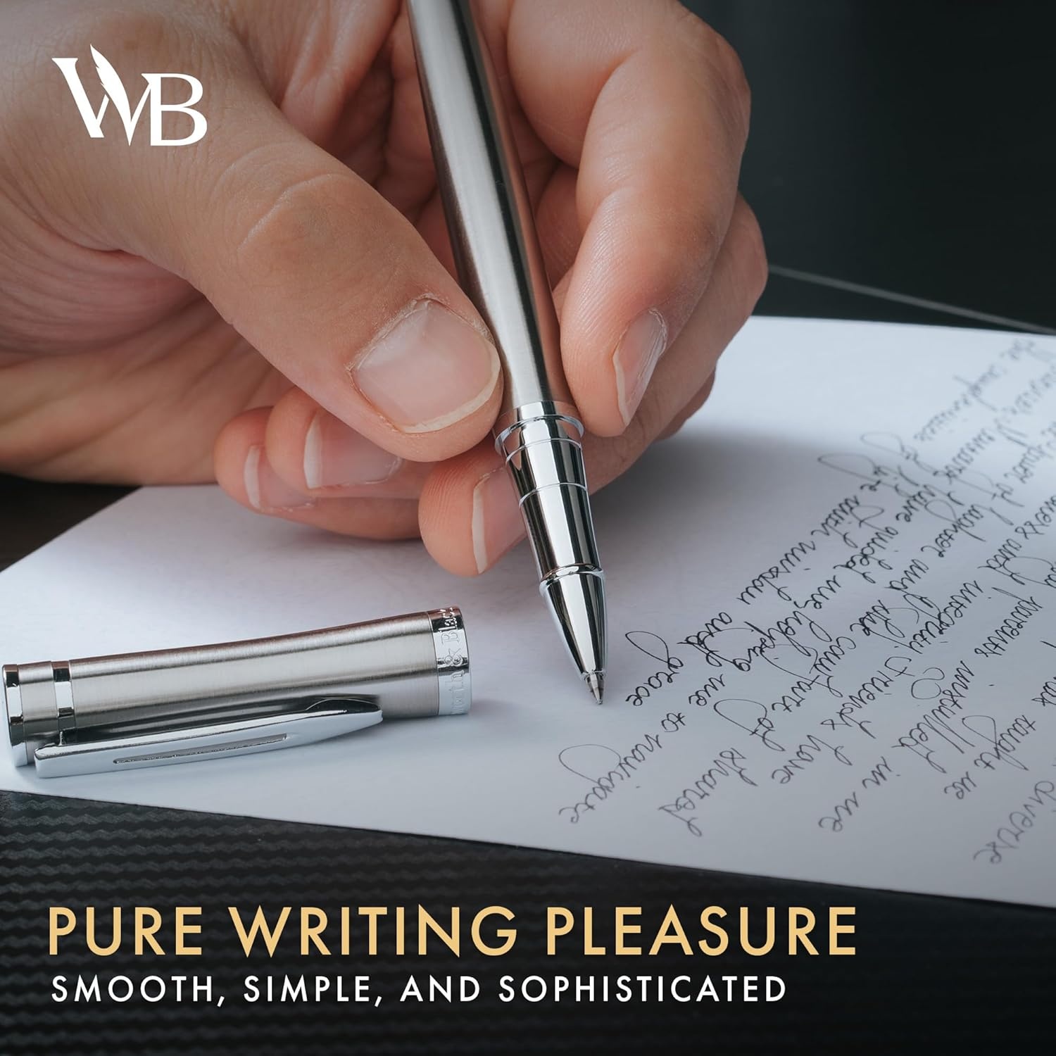 image:imageWordsworth and Black Rollerball Pen Luxury Pen Chrome Finish Red Lacquer Ink Refill Refillable Gift for Men amp Women Professional Writing Nice and Fancy Pens and for WorkSilver Chrome