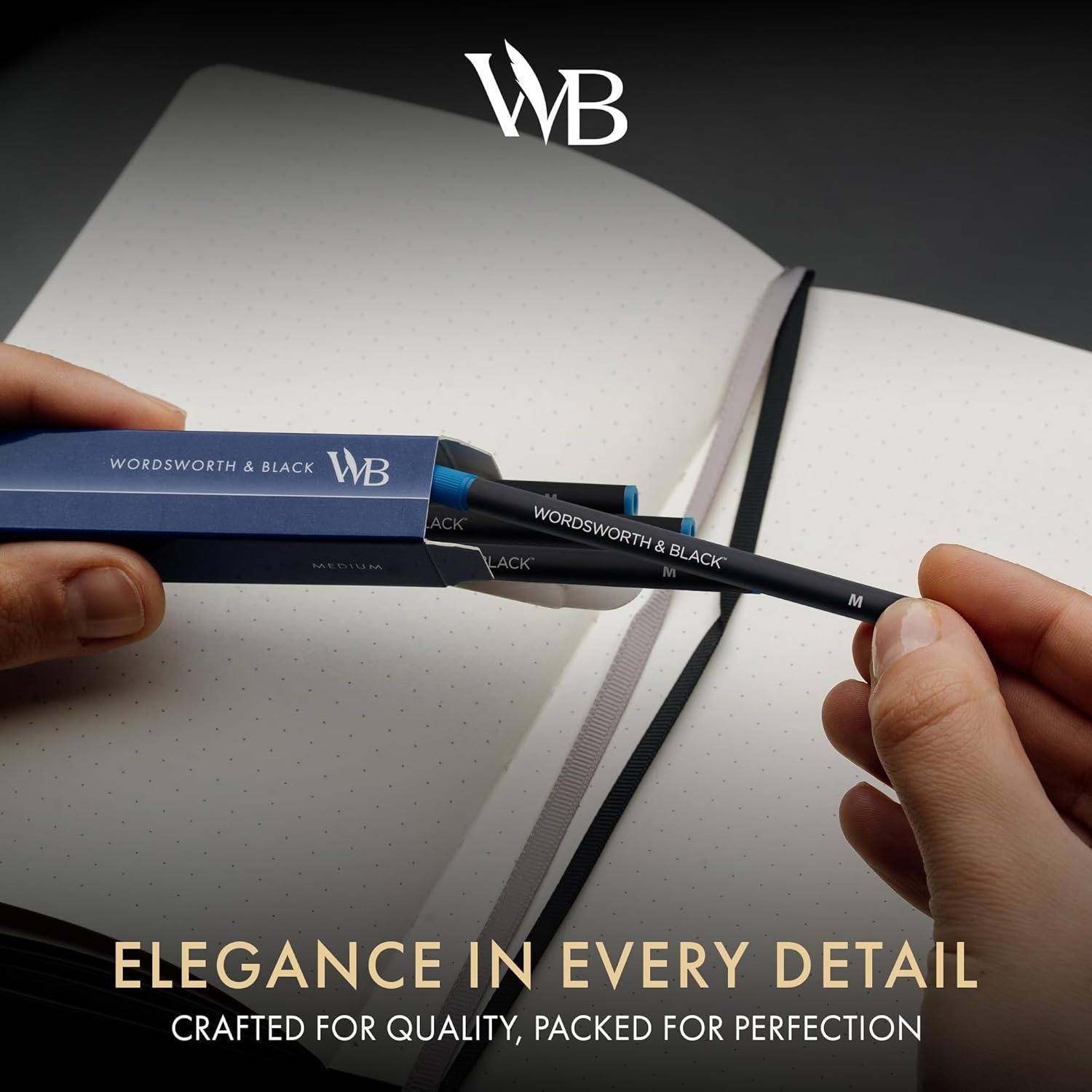 image:imageWordsworth and Black Rollerball Pen Refills Black Set of 4 Replaceable Refills Medium Tip Quick Drying Black Ink Standard Size Rollerball Pens Smooth WritingBlueMedium Nib