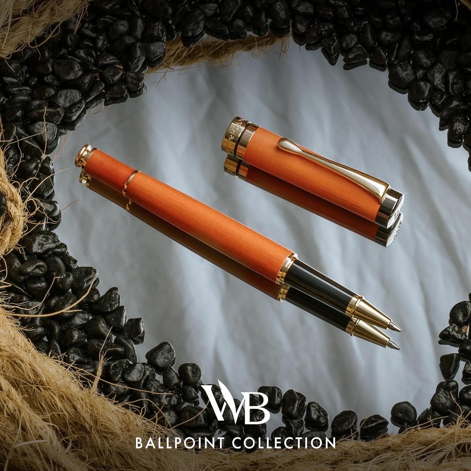 image:imageWordsworth and Black Rollerball PenStunning Luxury Pen Bamboo Blackwood Gold Finish Refillable Best Roller Ball Gift Set Pen for Men amp Women Ink Refill Point Office Pens for WritingCherry Wood