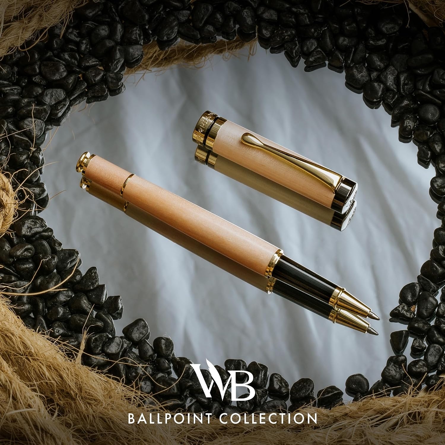 image:imageWordsworth and Black Rollerball PenStunning Luxury Pen Bamboo Blackwood Gold Finish Refillable Best Roller Ball Gift Set Pen for Men amp Women Ink Refill Point Office Pens for WritingMaple Wood