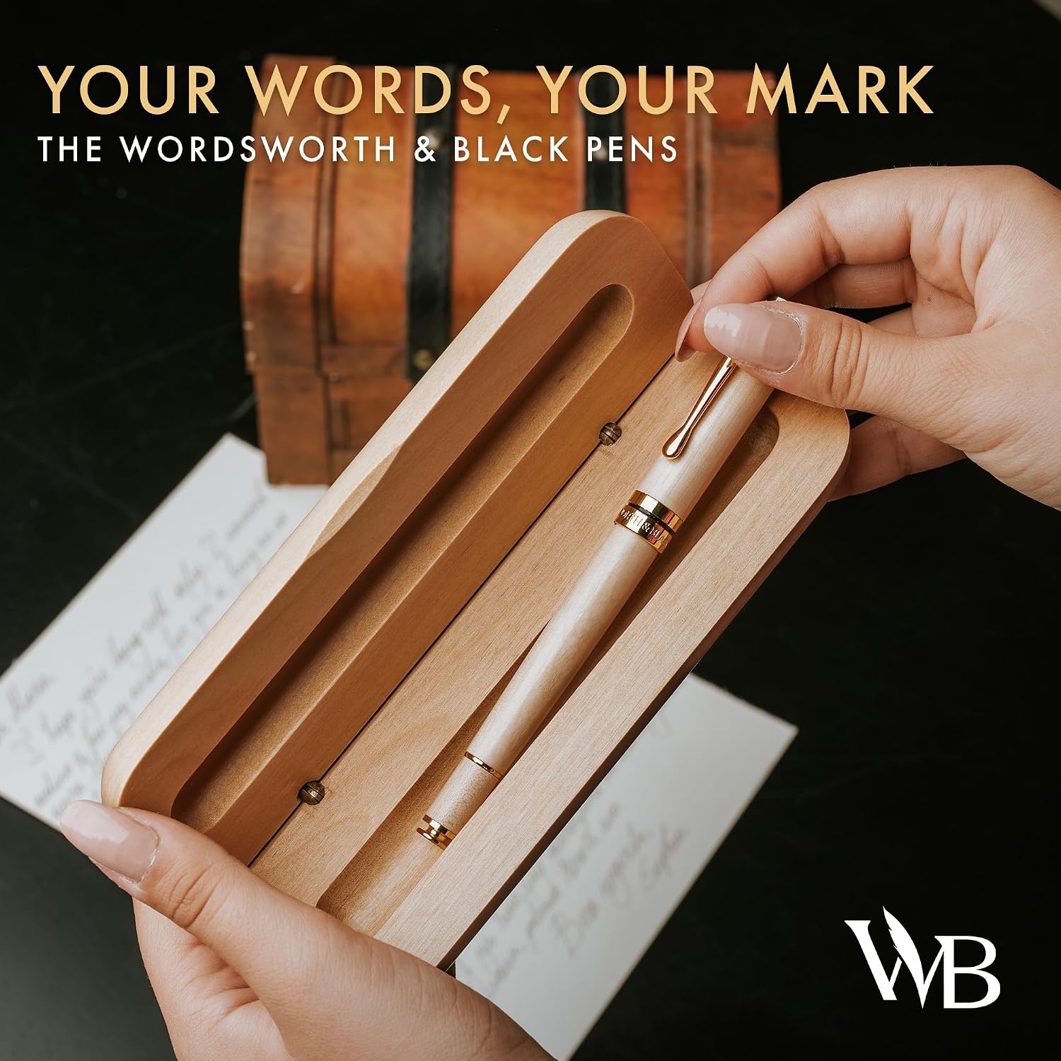 image:imageWordsworth and Black Rollerball PenStunning Luxury Pen Bamboo Blackwood Gold Finish Refillable Best Roller Ball Gift Set Pen for Men amp Women Ink Refill Point Office Pens for WritingMaple Wood