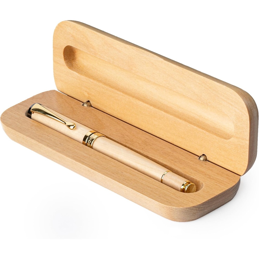image:imageWordsworth and Black Rollerball PenStunning Luxury Pen Bamboo Blackwood Gold Finish Refillable Best Roller Ball Gift Set Pen for Men amp Women Ink Refill Point Office Pens for WritingMaple Wood