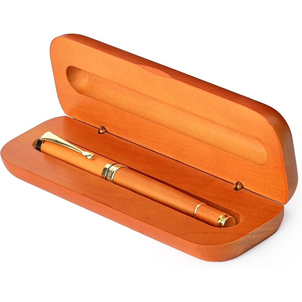 image:imageWordsworth and Black Rollerball PenStunning Luxury Pen Bamboo Blackwood Gold Finish Refillable Best Roller Ball Gift Set Pen for Men amp Women Ink Refill Point Office Pens for WritingCherry Wood