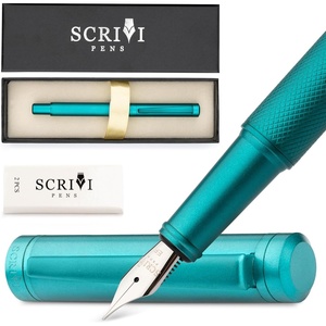 image:imageSCRIVI PENS Luxury Fountain Pen SetRed Fountain Pens for Writing  Smooth Extra Fine Nib  Includes Refillable Ink Converter 5 Ink Cartridges Black amp Blue Gift Box  Elegant CalligraphyGreen