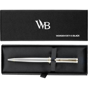 image:imageWordsworth and Black Ballpoint Pen Black Lacquer Stunning Luxury Pen Chrome Finish Ink Refill Best Gift Set for Men amp Women Refillable Elegant Nice Pens Fine PointSilver Gold