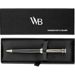 image:imageWordsworth and Black Ballpoint Pen Black Lacquer Stunning Luxury Pen Chrome Finish Ink Refill Best Gift Set for Men amp Women Refillable Elegant Nice Pens Fine PointBlack Gold