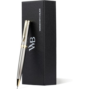 image:imageWordsworth and Black Mechanical Pencil Graphite Lead Stunning Luxury Metal Pencil Black Lacquer 24K Gold Finish 07mm Led Best Gift Set for Men amp Women Professional Executive Office PencilsSilver Gold