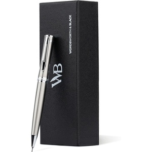 image:imageWordsworth and Black Mechanical Pencil Graphite Lead Stunning Luxury Metal Pencil Black Lacquer 24K Gold Finish 07mm Led Best Gift Set for Men amp Women Professional Executive Office PencilsSilver Chrome