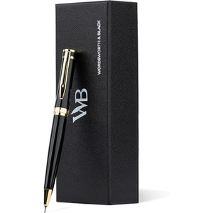 image:imageWordsworth and Black Mechanical Pencil Graphite Lead Stunning Luxury Metal Pencil Black Lacquer 24K Gold Finish 07mm Led Best Gift Set for Men amp Women Professional Executive Office PencilsBlack Gold