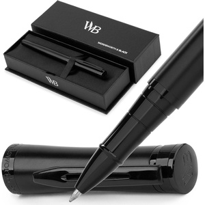 image:imageWordsworth and Black Rollerball Pen  Luxury Pen  Chrome Finish Red Lacquer Ink Refill Refillable Gift for Men amp Women Professional Writing Nice and Fancy Pens and for WorkAll Black
